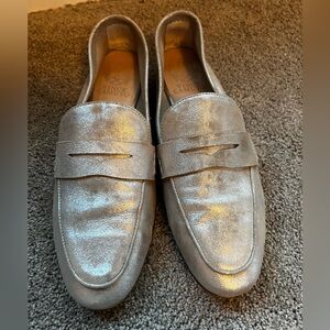 Vince Camuto Macinda metallic silver penny loafer flat